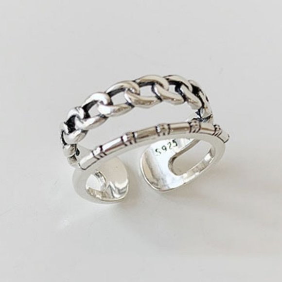 NEW 925 Sterling Silver Open Adjustable Ring - Picture 2 of 10